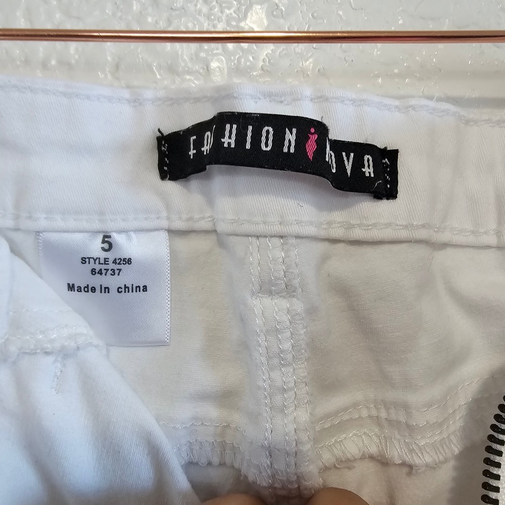 Fashion Nova White Distressed Skinny Jeans High Waisted Ripped Denim 5